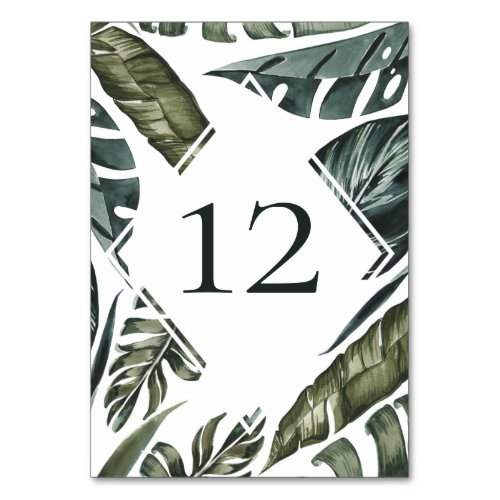 Modern Tropics Greenery Frame Table Number