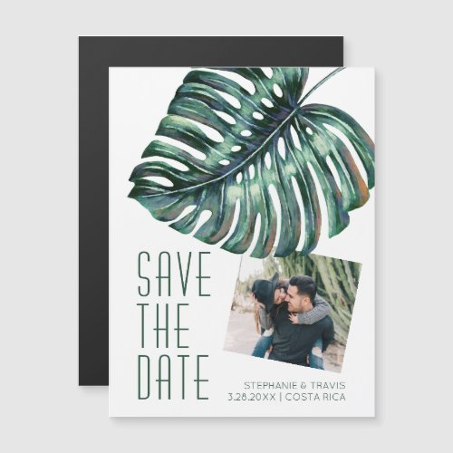 Modern Tropics Monstera Save The Date Magnet