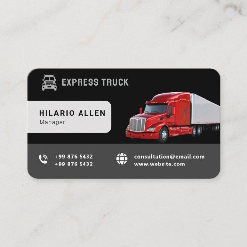 Modern Trucking Business  Black Business Card