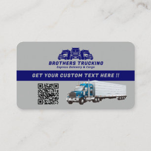 Modern Trucking Business Blue Gray Business Card