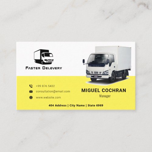 Modern Trucking Business  yellow Business Card