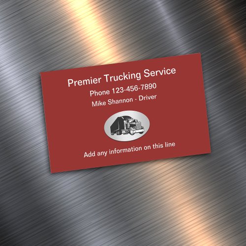 Modern Trucking Service Business Card Magnet