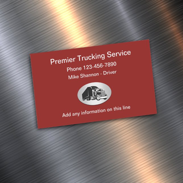 Modern Trucking Service Business Card Magnet (Creator Uploaded)