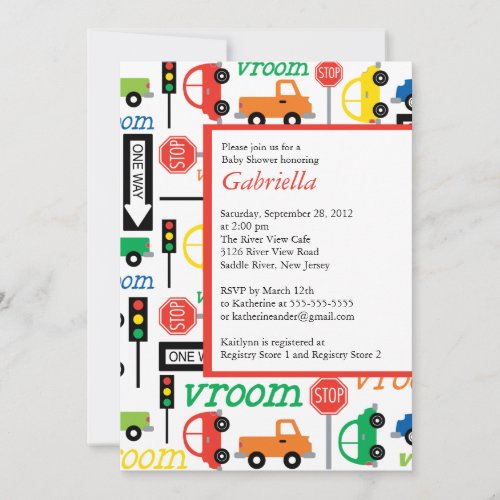 Modern Trucks Boy Baby Shower Invitation