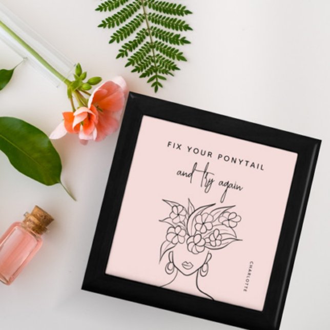 Modern Try Again Woman with Flowers Personalized Gift Box (Creator Uploaded)