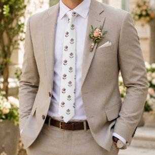 Modern Tulip Floral Minimalist Neck Tie