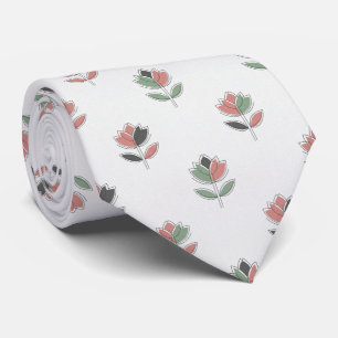 Modern Tulip Floral  Minimalist  Neck Tie