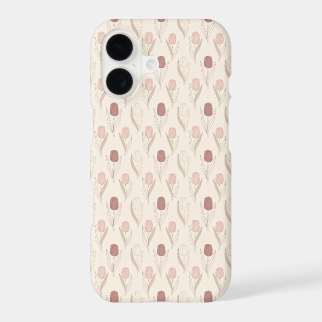 Modern Tulip Floral Pattern Case-Mate iPhone Case (Back)