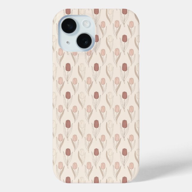 Modern Tulip Floral Pattern Case-Mate iPhone Case (Back)