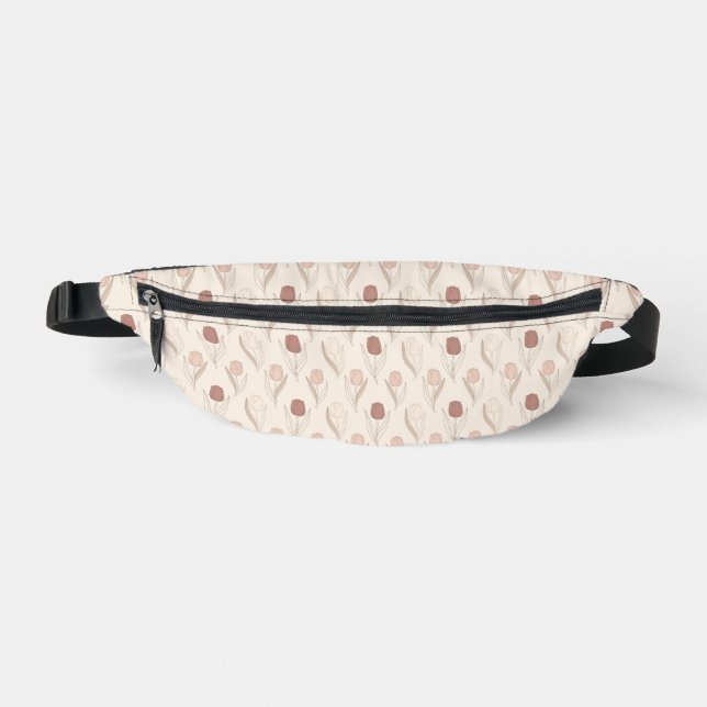 Modern Tulip Floral Pattern Fanny Pack (Front)