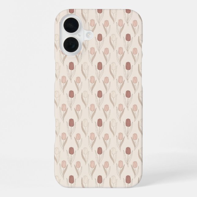 Modern Tulip Floral Pattern Iphone Case (Back)