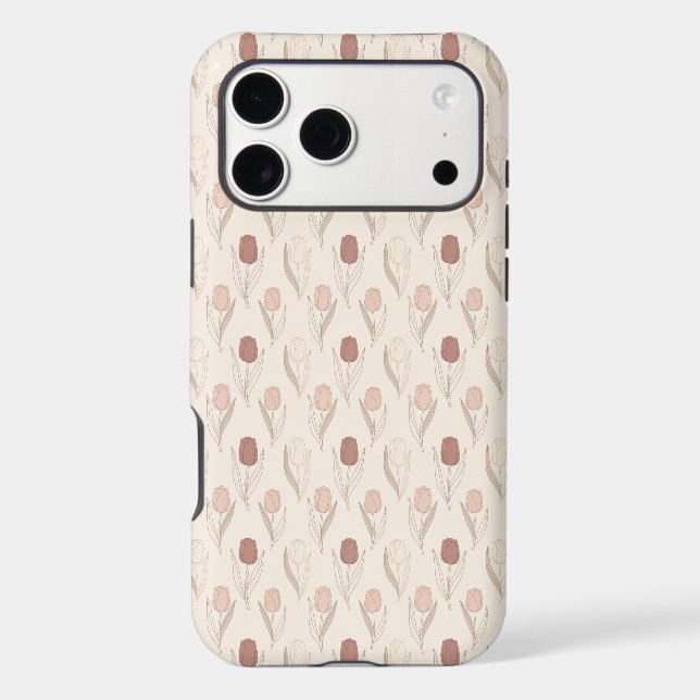 Modern Tulip Floral Pattern Iphone Case (Back)
