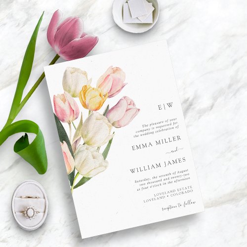 Modern Tulip Wedding Invitation