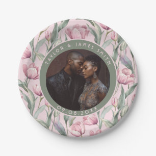 Modern Tulip Wedding Plates For Bridal Shower