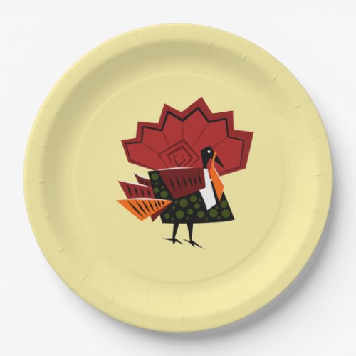 Modern Turkey Design Thanksgiving Paper Plates
