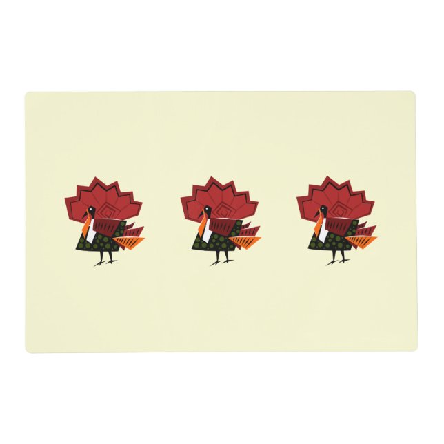 Modern Turkey Design Thanksgiving Placemat (Front)