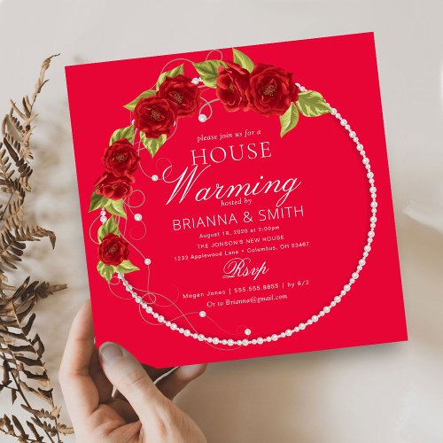 Modern Turkish Roses Housewarming  Invitation