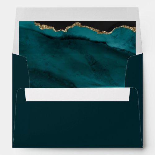 Modern Turquoise Agate Wedding Envelope