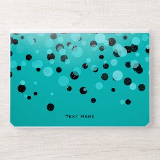 Modern Turquoise and Black Dots HP Laptop Skin