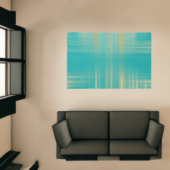 Modern Turquoise and Gold Geometric Rug (Insitu (Indoor 1))