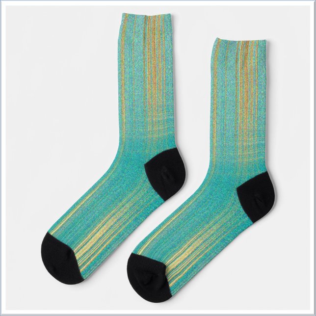 Modern Turquoise and Gold Socks (Creator Uploaded)