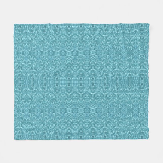 Modern turquoise aqua abstract pattern fleece blanket (Front (Horizontal))