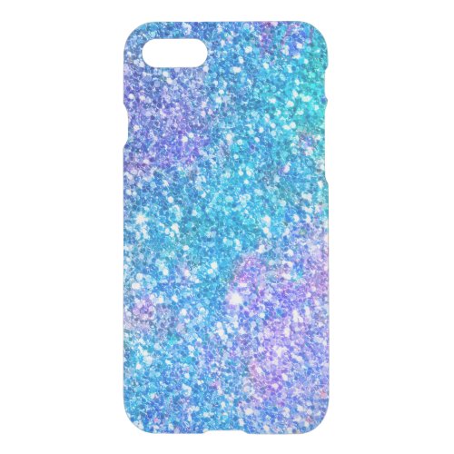 Modern Turquoise_Blue  Pink Glitter iPhone SE87 Case