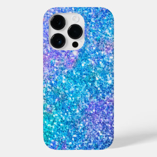 Modern Turquoise-Blue & Purple Glitter Print Case-Mate iPhone 14 Pro Case