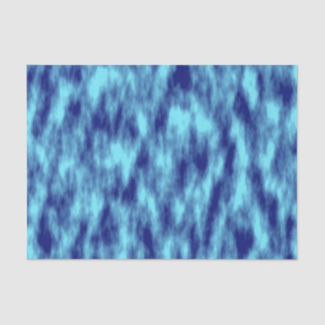 Modern turquoise blue tie dye tissue paper (Front)