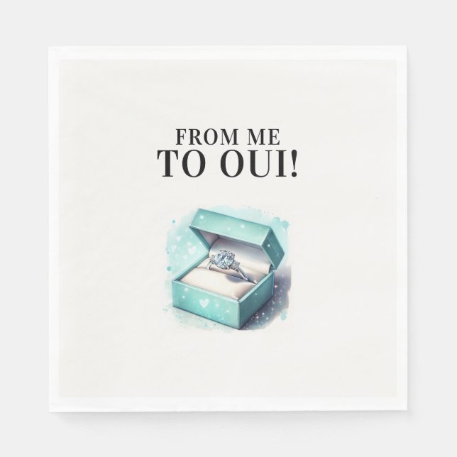 Modern Turquoise Bridal Shower Engagement Party Napkins (Front)