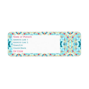 Modern Turquoise Christmas Star Return Address Label