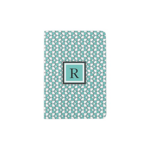 Modern Turquoise Circles Pattern Passport Holder
