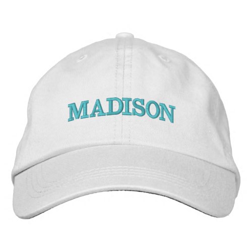 Modern turquoise custom name text monogram embroidered baseball cap
