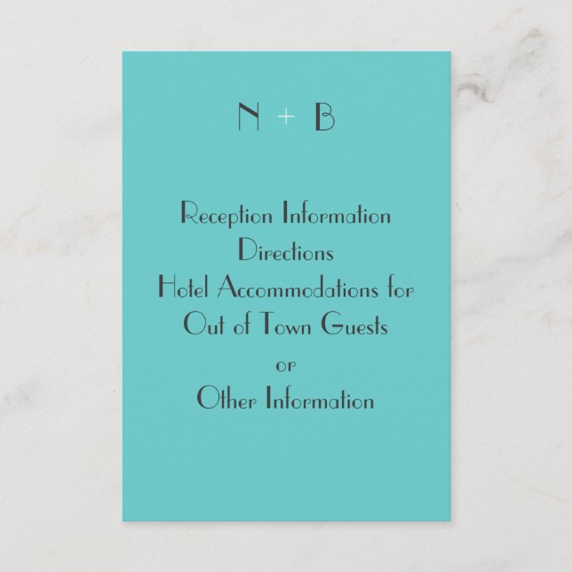 Modern Turquoise Enclosure Card (Front)