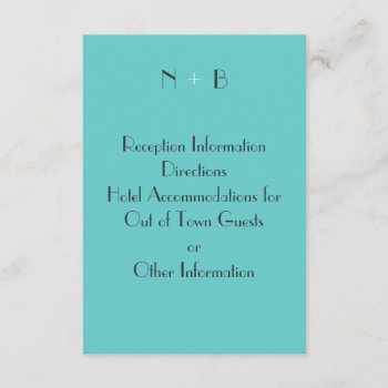 Modern Turquoise Enclosure Card by prettyfancyinvites at Zazzle