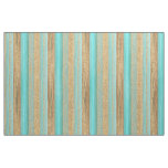 Modern Turquoise Faux Gold Glitter Stripes Pattern Fabric