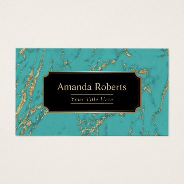 Modern Turquoise & Gold Marble Elegant Business Card Modern Turquoise & Gold Marble Elegant Business Card