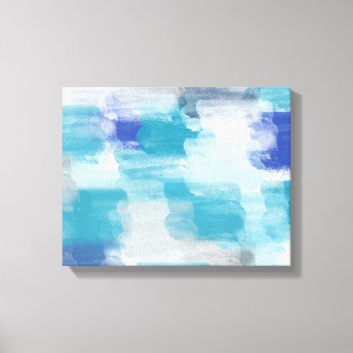Modern Turquoise  Gray Watercolor Abstract Art   Canvas Print
