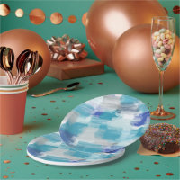 Turquoise paper shop plates