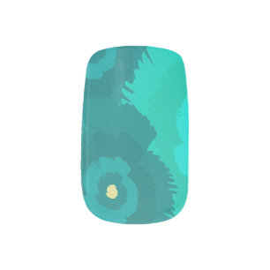 Modern Turquoise Green Ombre Minx Nail Art