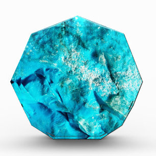 Modern Turquoise Marble Stone Award