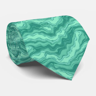 Modern Turquoise Marble Swirl Abstract Pattern Neck Tie