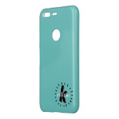 Modern Turquoise Monogram Initial Uncommon Google Pixel Case (Back/Left)