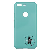 Modern Turquoise Monogram Initial Uncommon Google Pixel Case (Back)