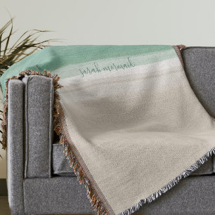 Modern Turquoise Ocean Beach Theme Throw Blanket