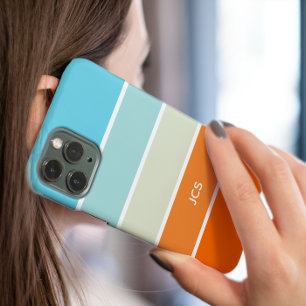 Modern Turquoise Orange Green Color Block Case-Mate iPhone 14 Case