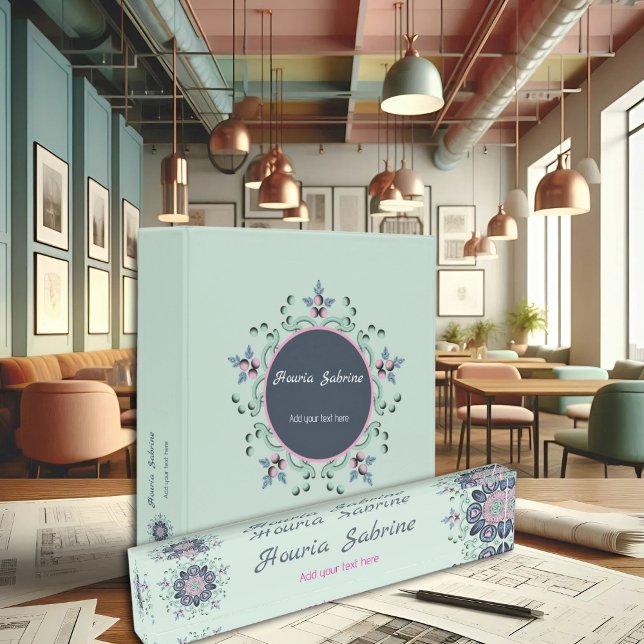 Modern Turquoise & Pink Floral Mandala Doodles  Desk Name Plate (Creator Uploaded)