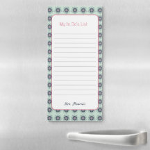 Modern turquoise Pink Floral Mandala Doodles