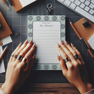 Modern turquoise Pink Floral Mandala Doodles Post-it Notes