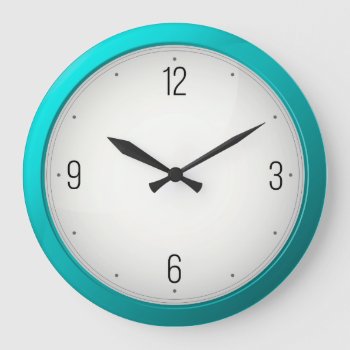 Modern Turquoise Round Wall Clocks by Pick_Up_Me at Zazzle